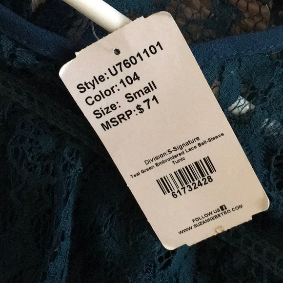 New with tags, gorgeous detailed lace blouse, Suzanne betro - Picture 5 of 5